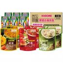 2人世帯3日分　備蓄用　野菜の保存食セット　YH-30　スープ3種×6袋+野菜ジュース×6本　